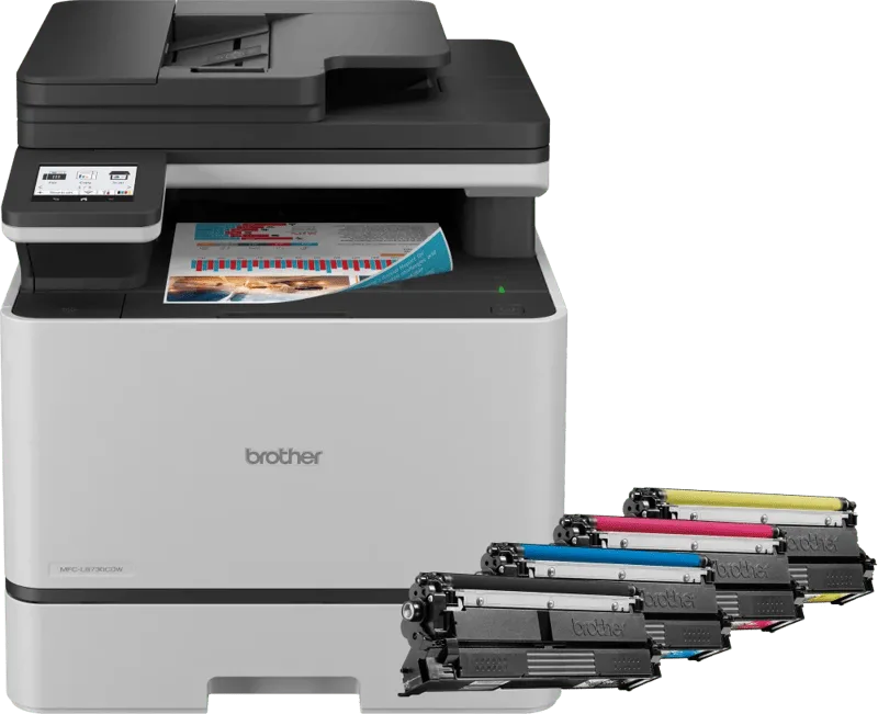 MFC-L8730CDW + 1 set extra XL toners de Brother – photo produit