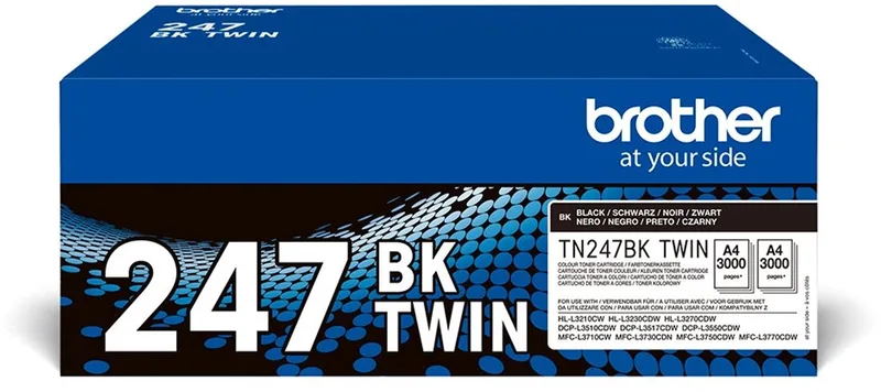Original Ink Cartridge Brother TN-247BKTWIN Black de Brother en Noir – photo produit