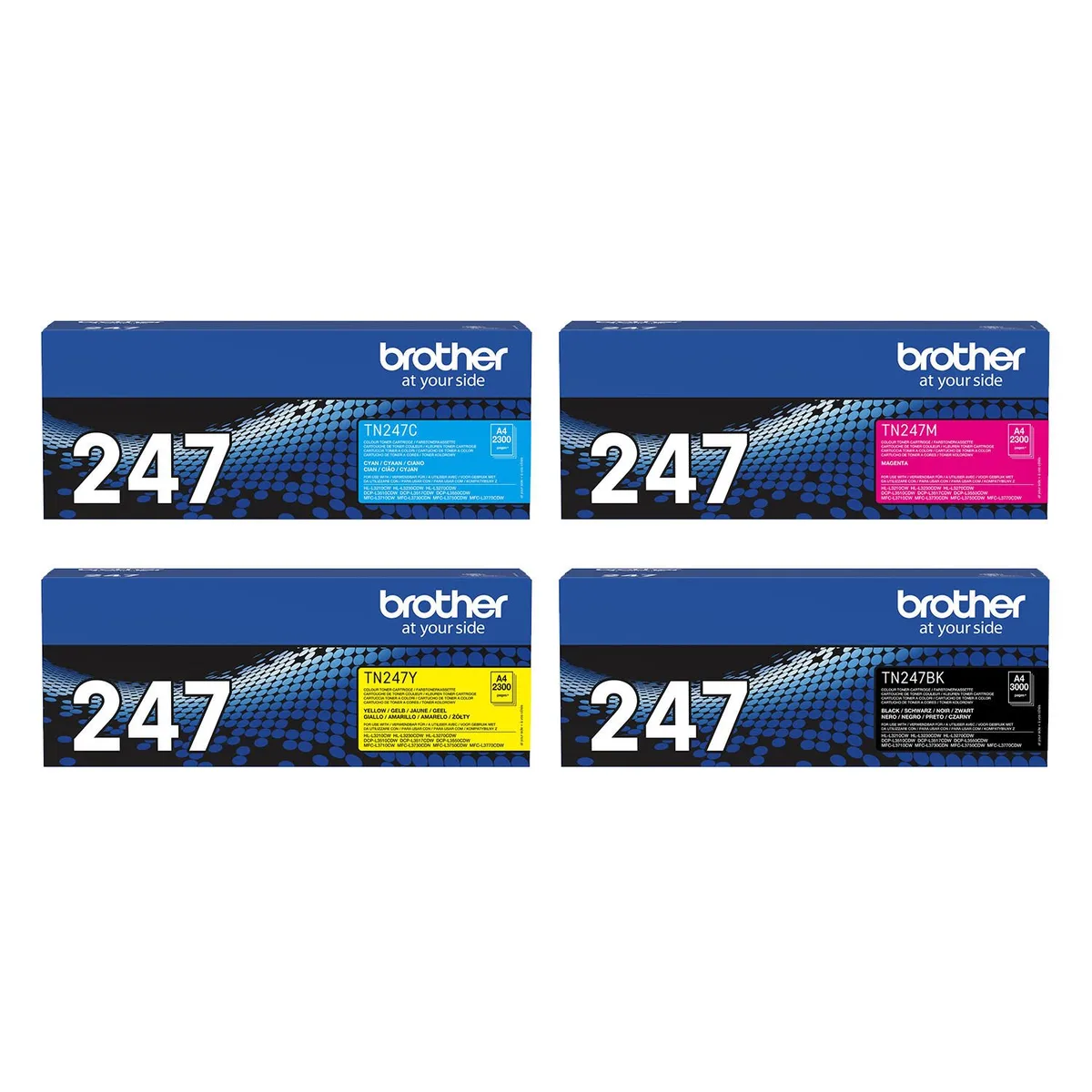Original TN-247 Jumbo Toner - 4er Multipack (TN247C, TN247M, TN247Y, TN247BK) von Brother – Produktfoto