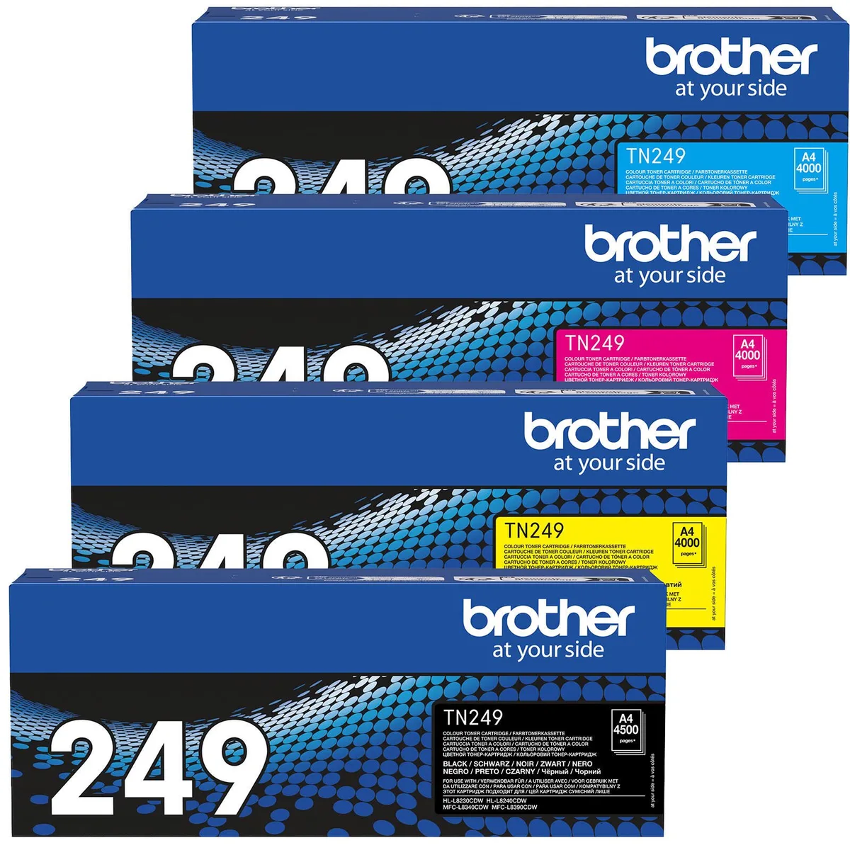 Original TN-249 Toner - 4er Multipack (TN-249CMYK) fra Brother – produktbillede