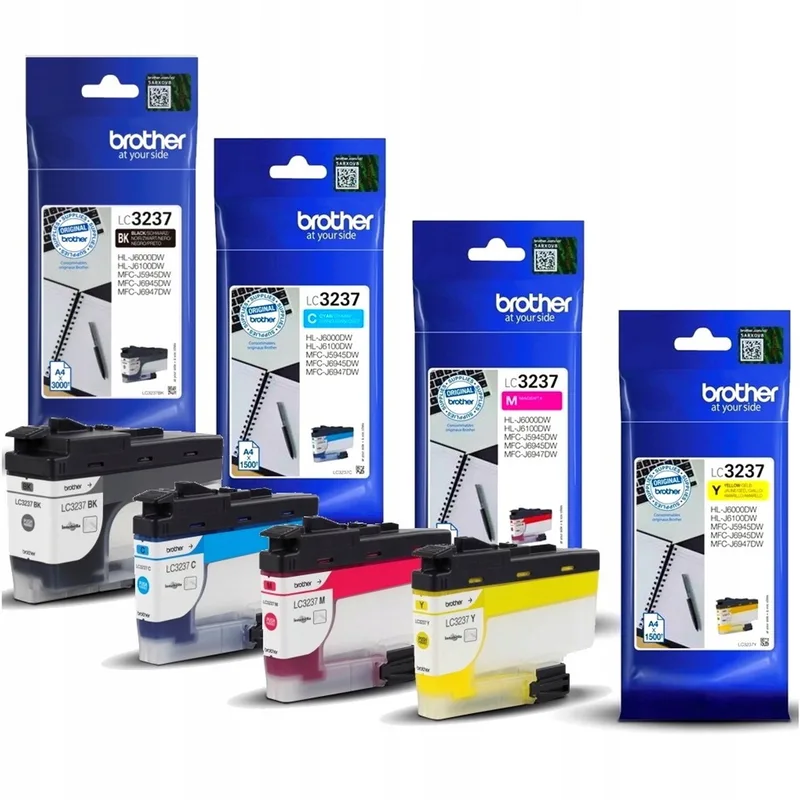 Originele Brother LC3237 inktcartridges set (4 stuks) van Brother in Zwart, Cyan, Magenta, Geel – productfoto