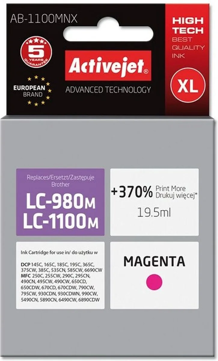 Originele inkt cartridge Activejet AB-1100MNX de Brother en Magenta – photo produit