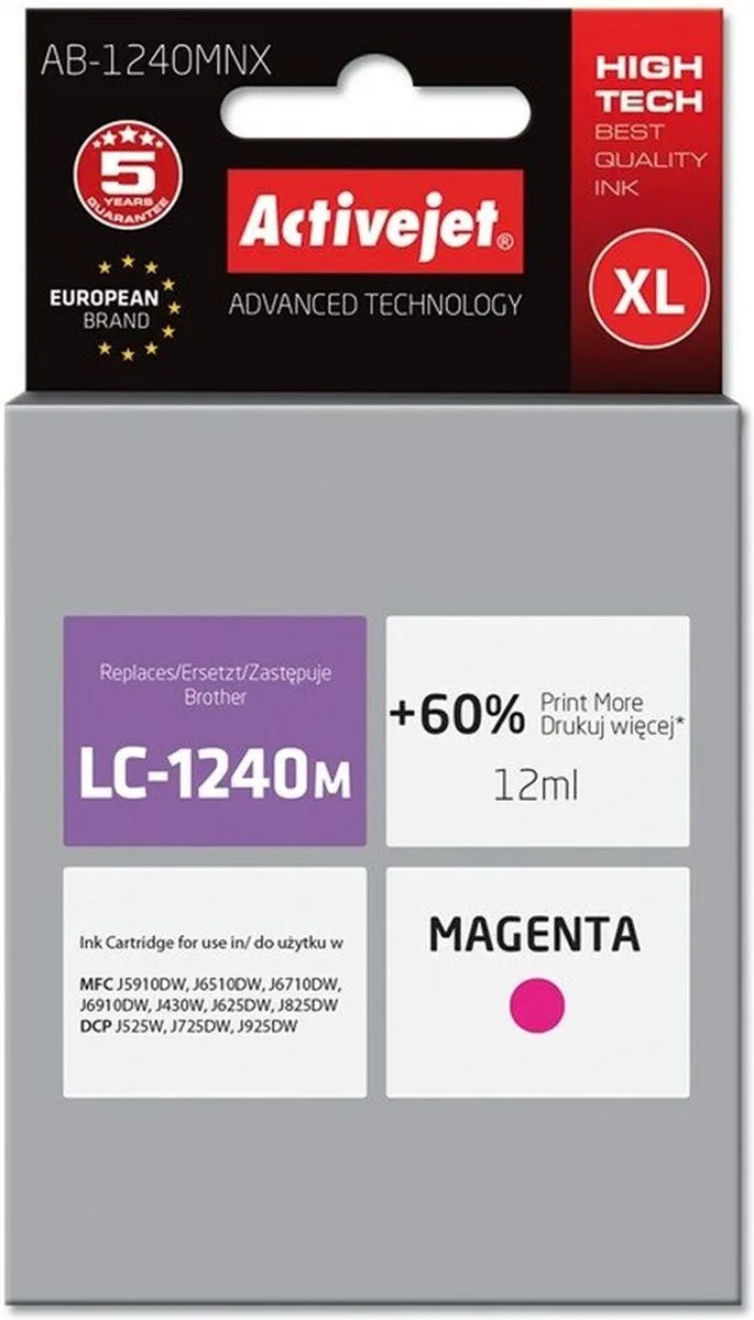 Originele inkt cartridge Activejet AB-1240MNX by Brother in Magenta – product photo