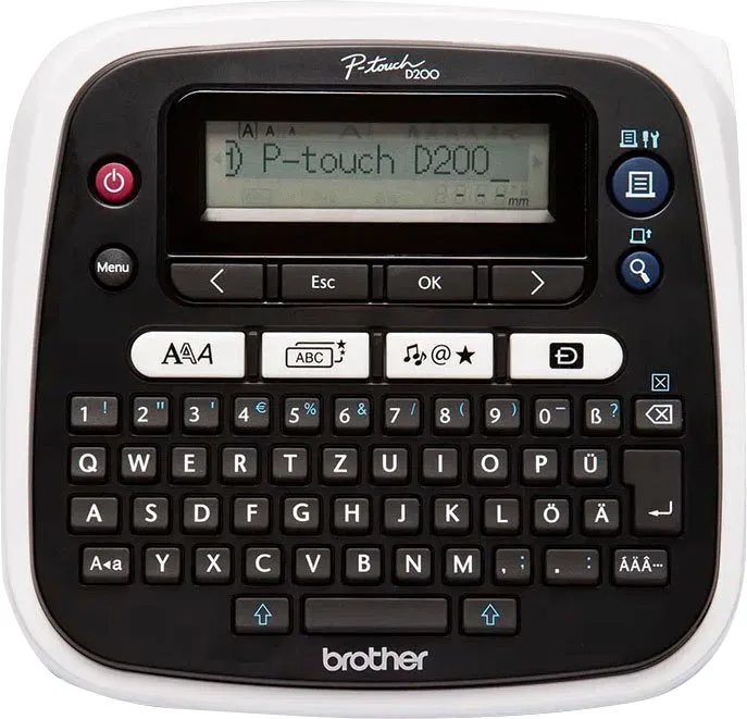 P-touch D200BWVP Etikettendrucker, (für Zuhause und das Homeoffice inkl. Netzadapter) by Brother in Black, White – product photo