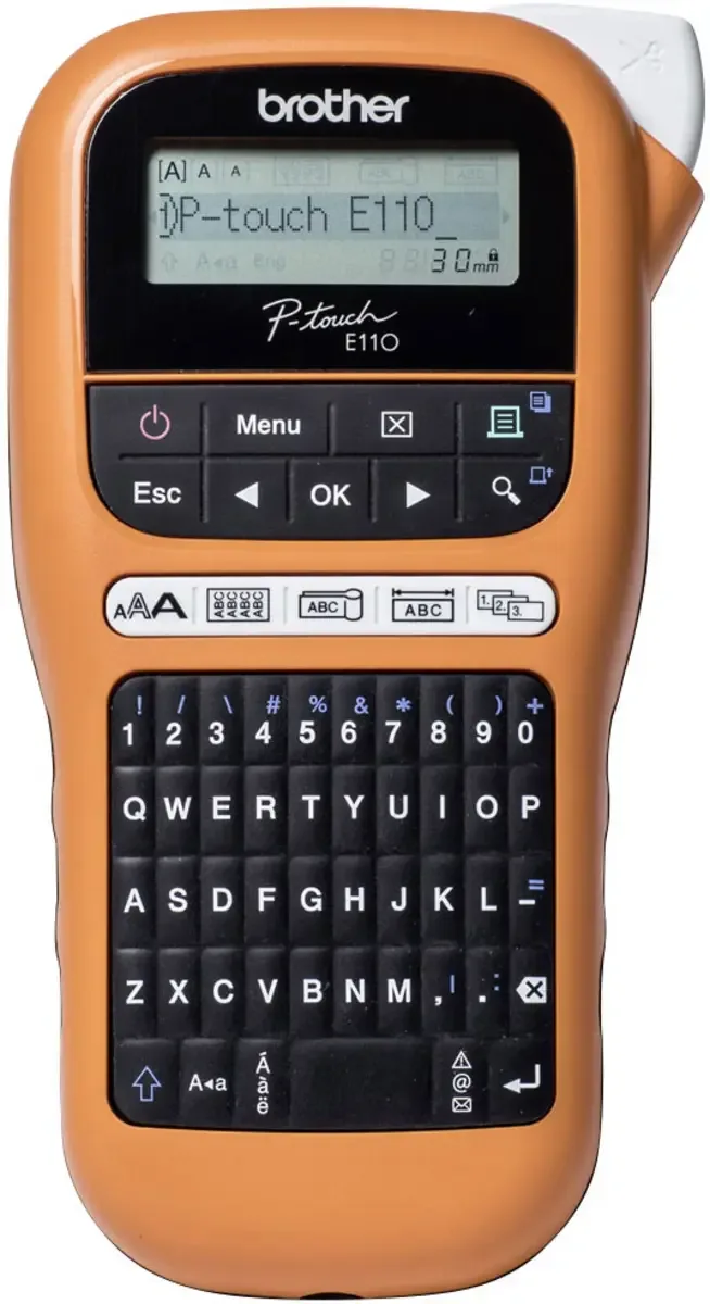 P-Touch E 110 Beschriftungsgerät Geeignet für Schriftband: TZe 3.5 mm, 6 mm, 9 mm, 12 mm by Brother – product photo