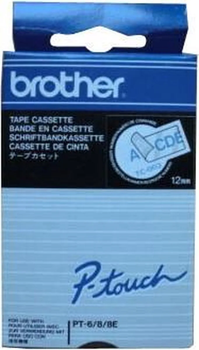 P-TOUCH TAPE CASETTE INSTANT 12MM X 7.7M by Brother in Blue – product photo