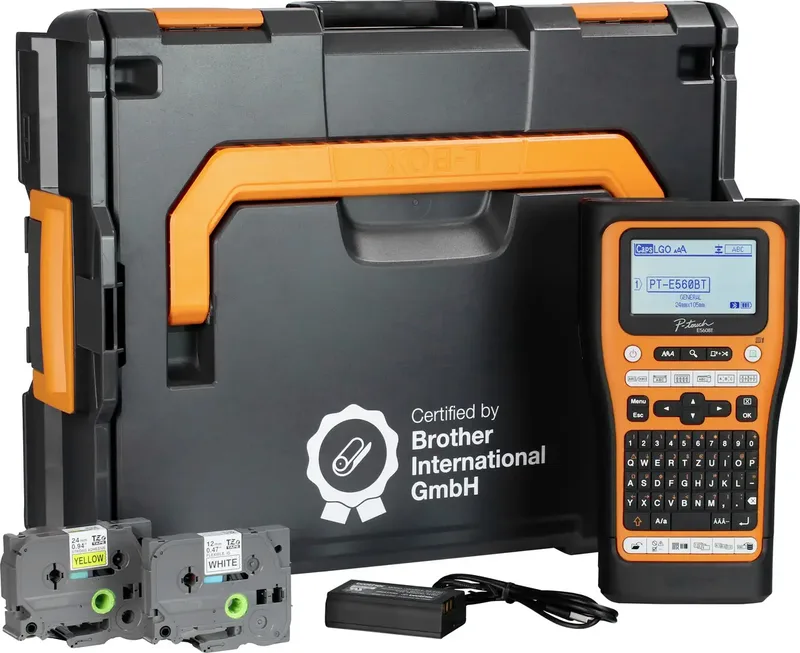 PT-E560BT und Brother L-BOXX 136 Systemk Beschriftungsgerät Geeignet für Schriftband: TZe, HSe 24 mm de Brother – photo produit