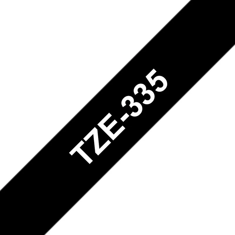 Schriftband TZe-335 (lam) auf Schwarz BxL 12 Tintenpatrone by Brother in White – product photo