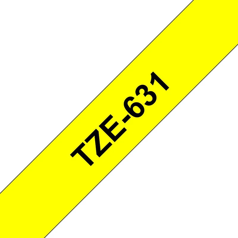 Schriftband TZe-631 (lam) Schwarz auf BxL 12 Tintenpatrone by Brother in Yellow – product photo