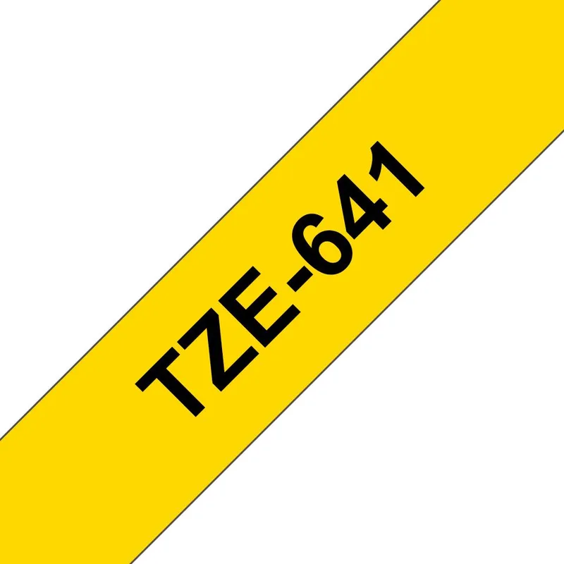 Schriftband TZe-641 (lam) Schwarz auf BxL 18 Tintenpatrone de Brother en Jaune – photo produit
