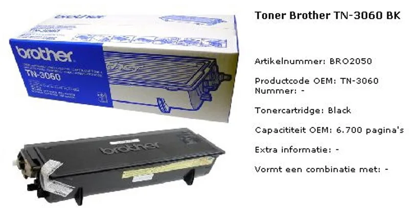 TN-3060 Tonercartridge von Brother in Schwarz – Produktfoto