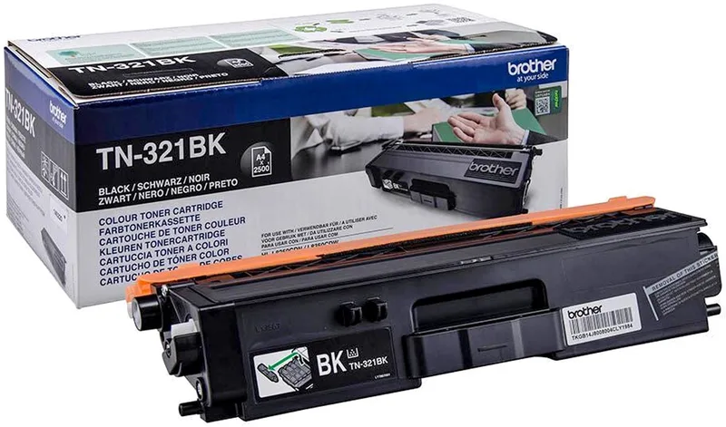 TN-321BK tonercartridge standard capacity 2.500 pagina's 1-pack by Brother in Black – product photo