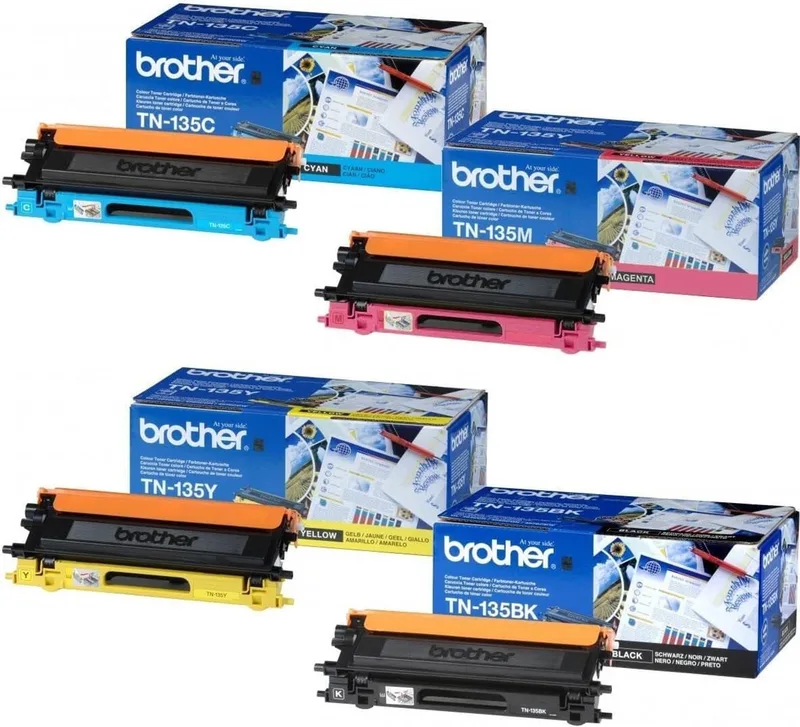 TN135 Multipack Toner: 4 Kleuren (Zwart, Cyaan, Magenta, Geel) by Brother in Multicolour – product photo