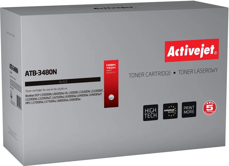 Toner Activejet ATB-3480N (replacement Brother TN-3480; Supreme; 8 000 pages; Black) de Brother en Noir – photo produit