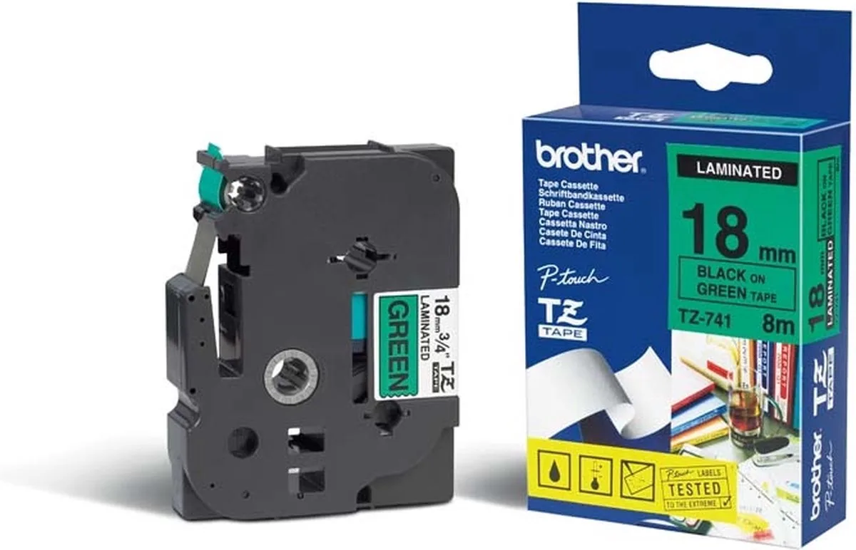 TZ-741 labelprinter-tape de Brother en Noir – photo produit