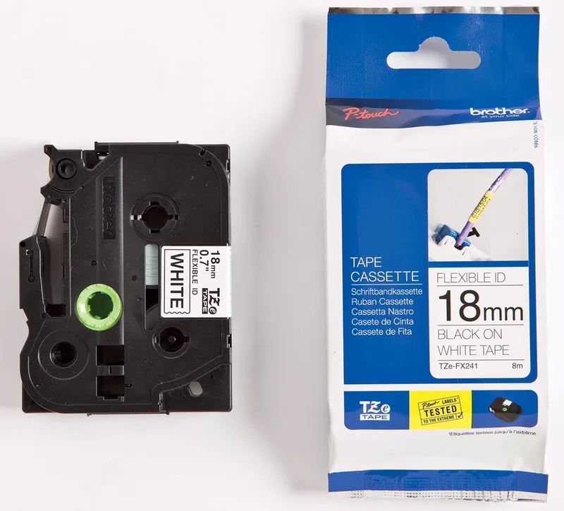 TZE-FX241 white print black 18mm van Brother in Tape – productfoto