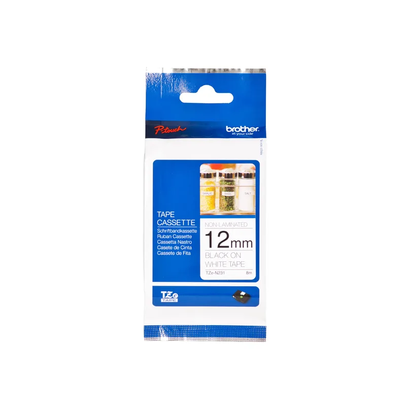 TZE-N231 labelprinter-tape Zwart op wit TZ | 25 stuks de Brother – photo produit