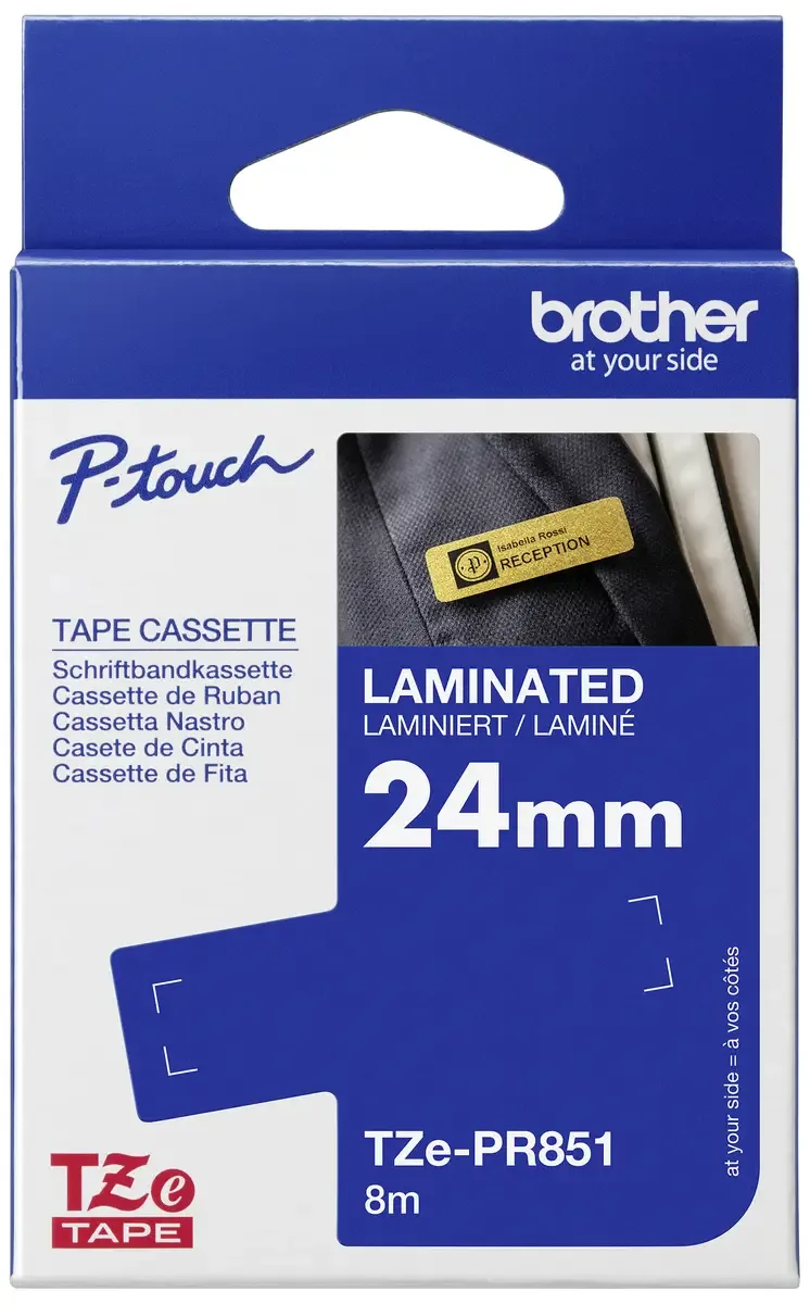 TZe-PR851 Bandfarbe: Gold Schriftfarbe:Schwarz 24 mm 8 m von Brother – Produktfoto