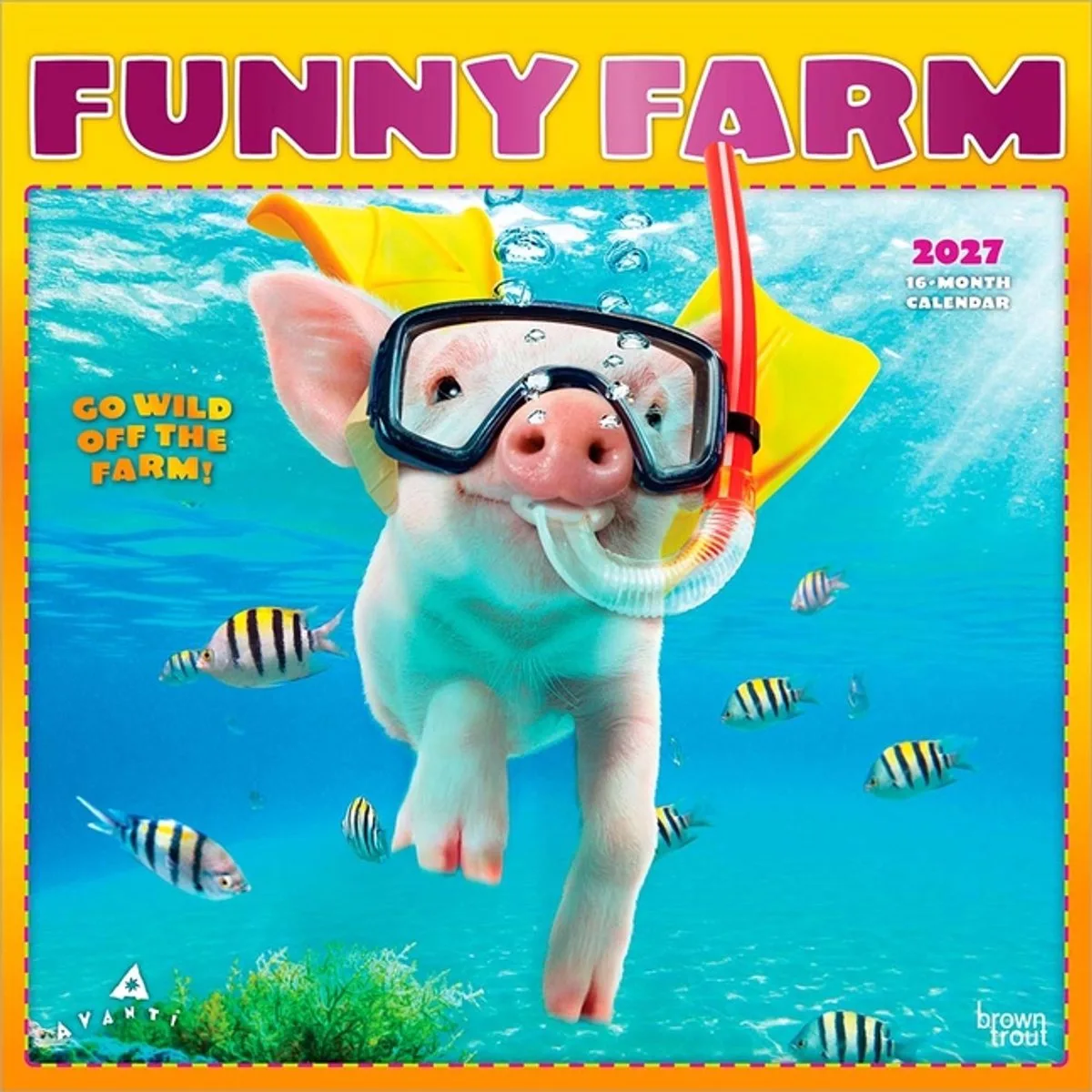 Avanti Funny Farm Kalender 2027 von BrownTrout in Mehrfarbig – Produktfoto
