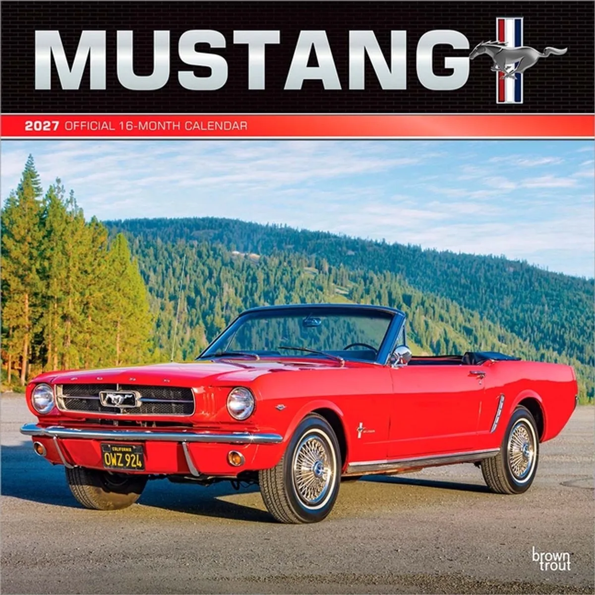 Mustang Kalender 2027 van BrownTrout in Rood – productfoto