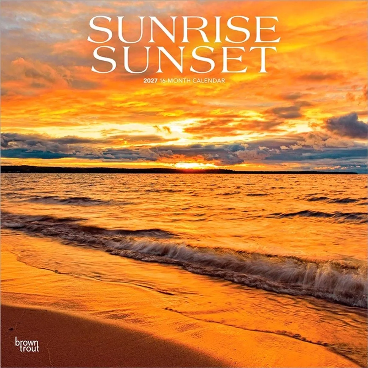 Sunrise Sunset Kalender 2027 de BrownTrout en Jaune – photo produit