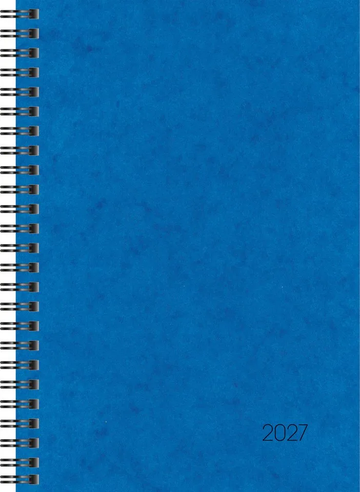 Buchkalender 2027 BRUNNEN Buchkalender A5 blau 2S/1W WireO de Brunnen – photo produit