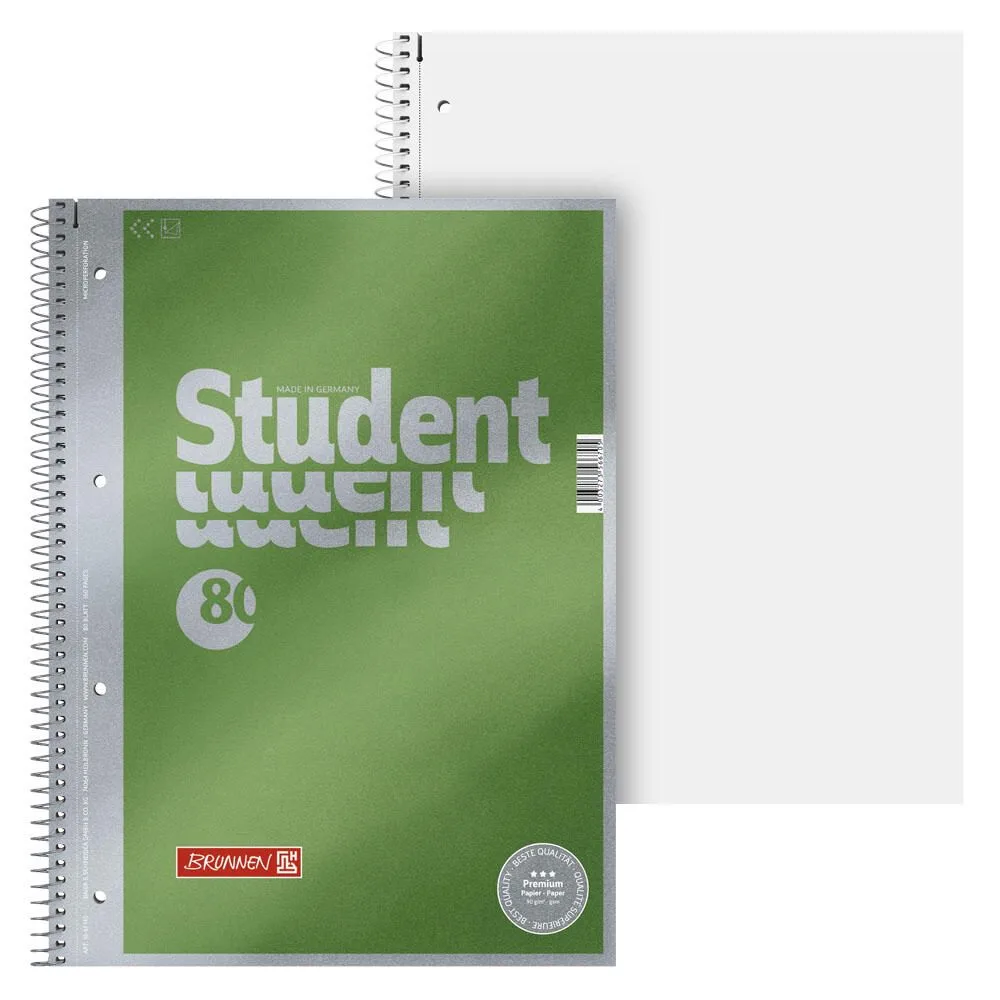 Collegeblock DIN A4 blanko van Brunnen – productfoto
