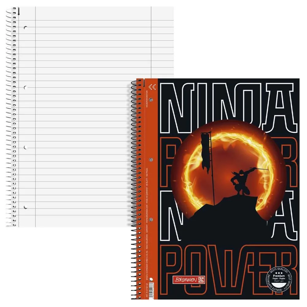 Collegeblock Ninja Power A4 LIN 27 van Brunnen – productfoto
