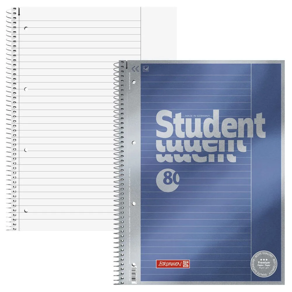Collegeblock Premium Student 25 DIN A4 liniert de Brunnen – photo produit