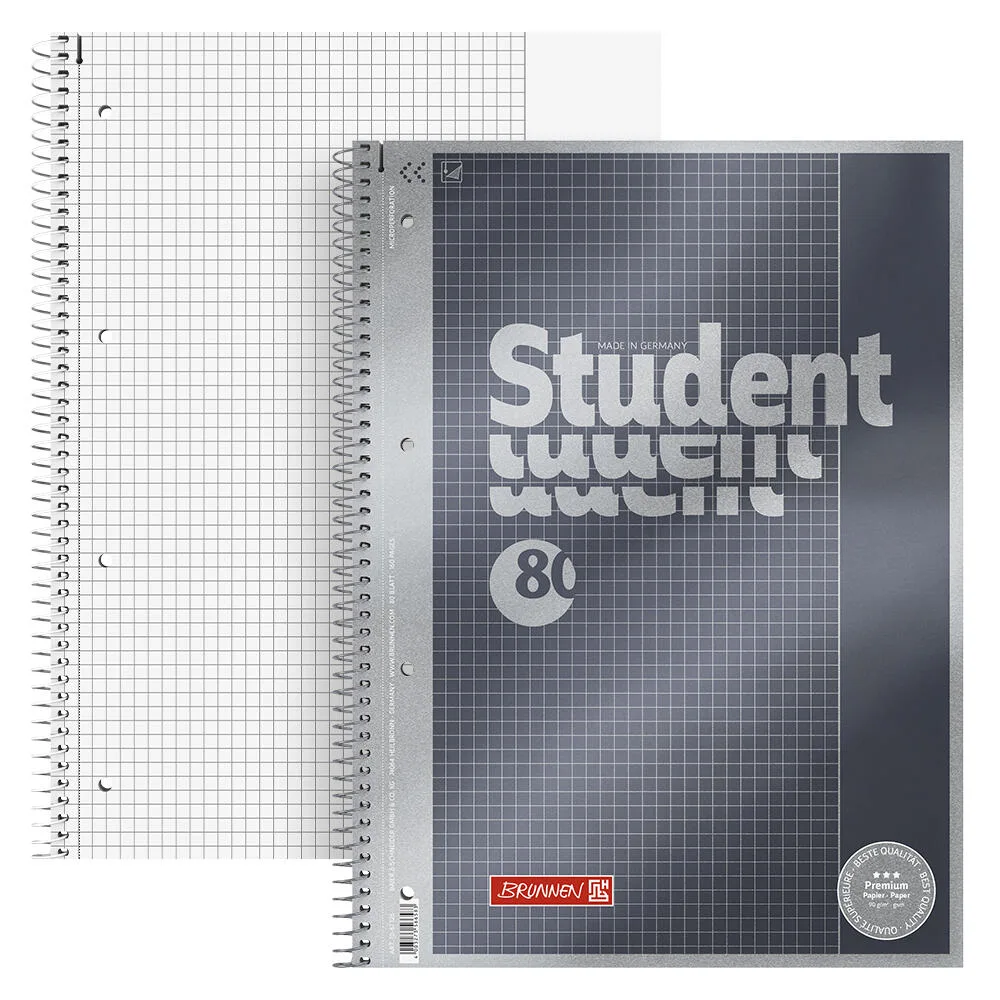 Collegeblock Premium Student 26 DIN A4 kariert van Brunnen – productfoto