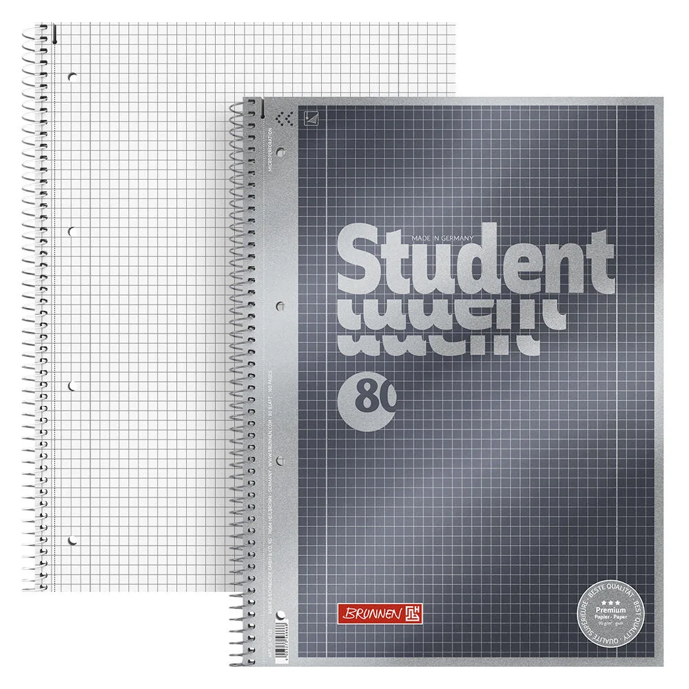 Collegeblock Premium Student 28 DIN A4 kariert de Brunnen – photo produit
