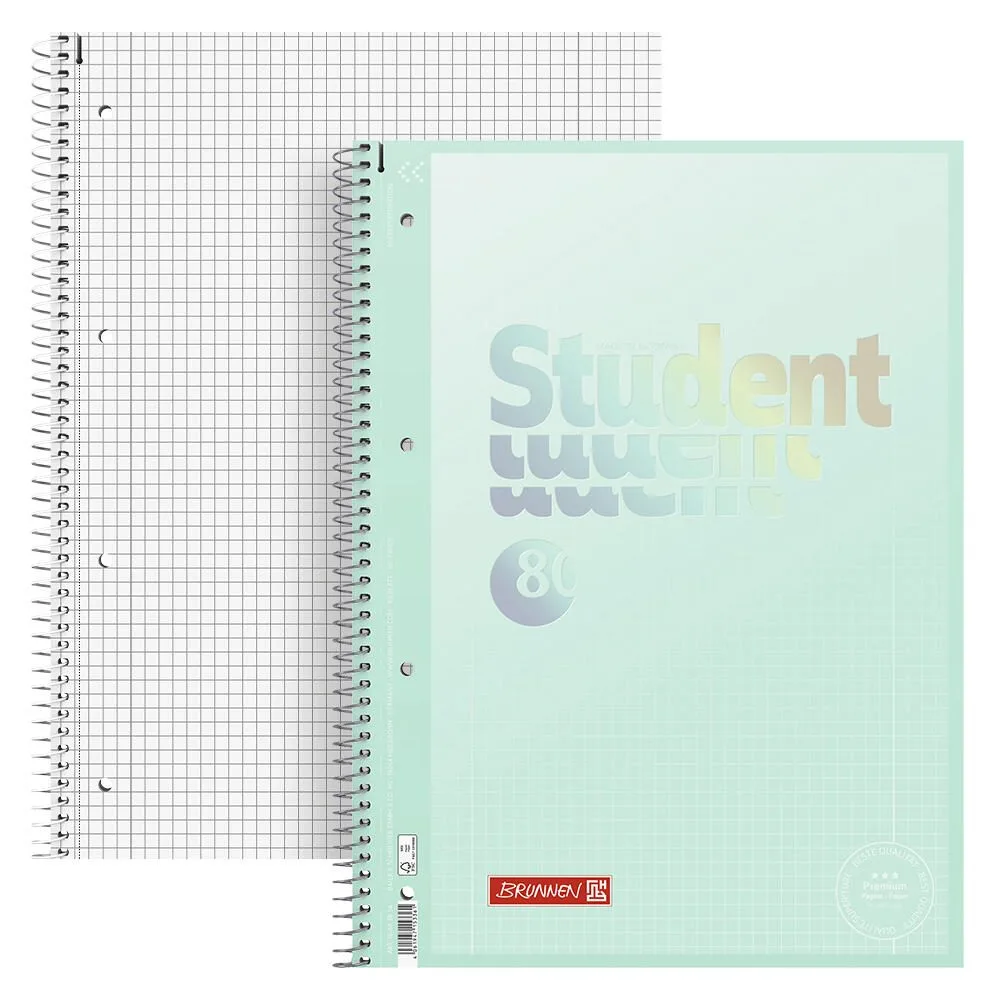 Collegeblock Premium Student 28 DIN A4 kariert de Brunnen – photo produit