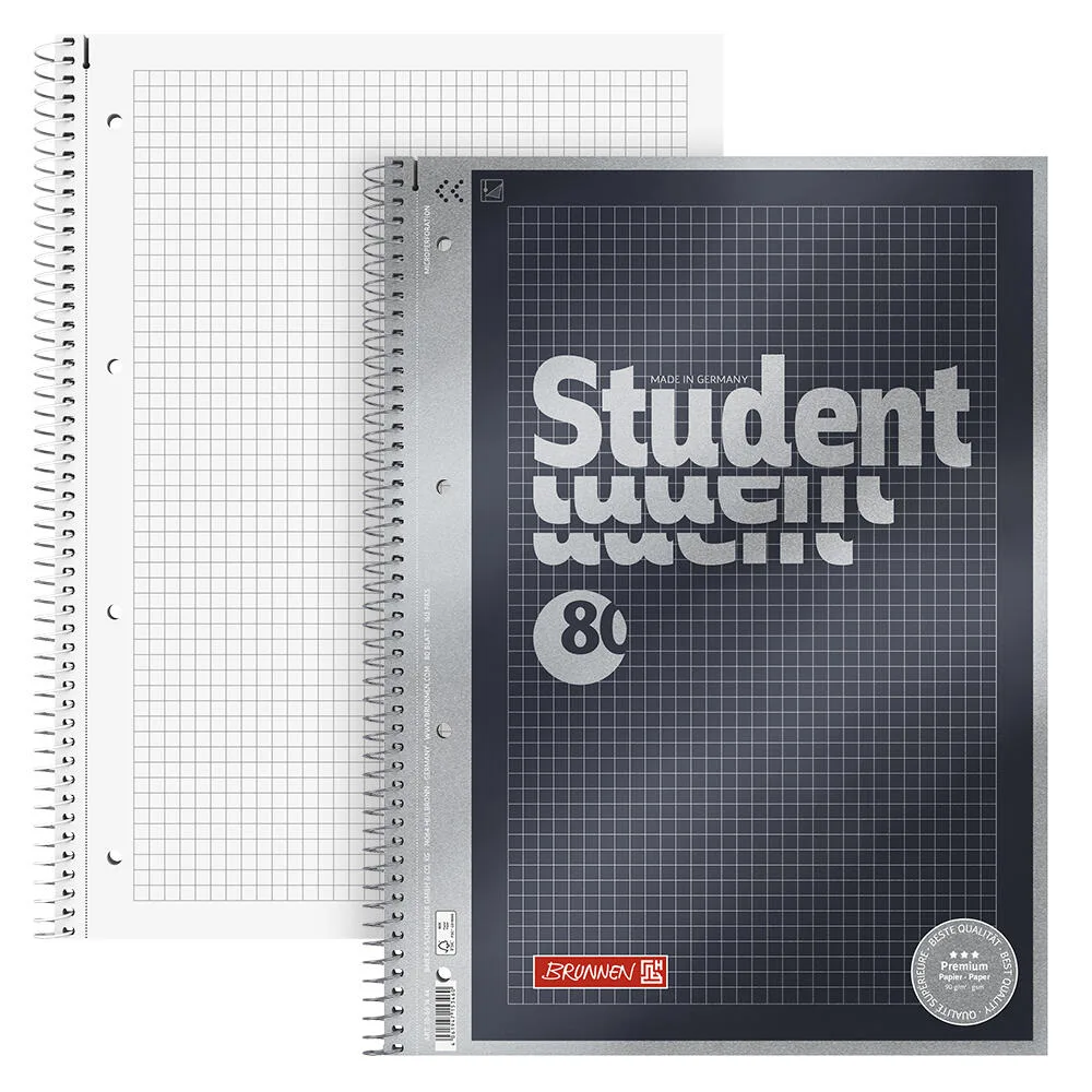 Collegeblock Student Premium DIN A4 kariert de Brunnen – photo produit