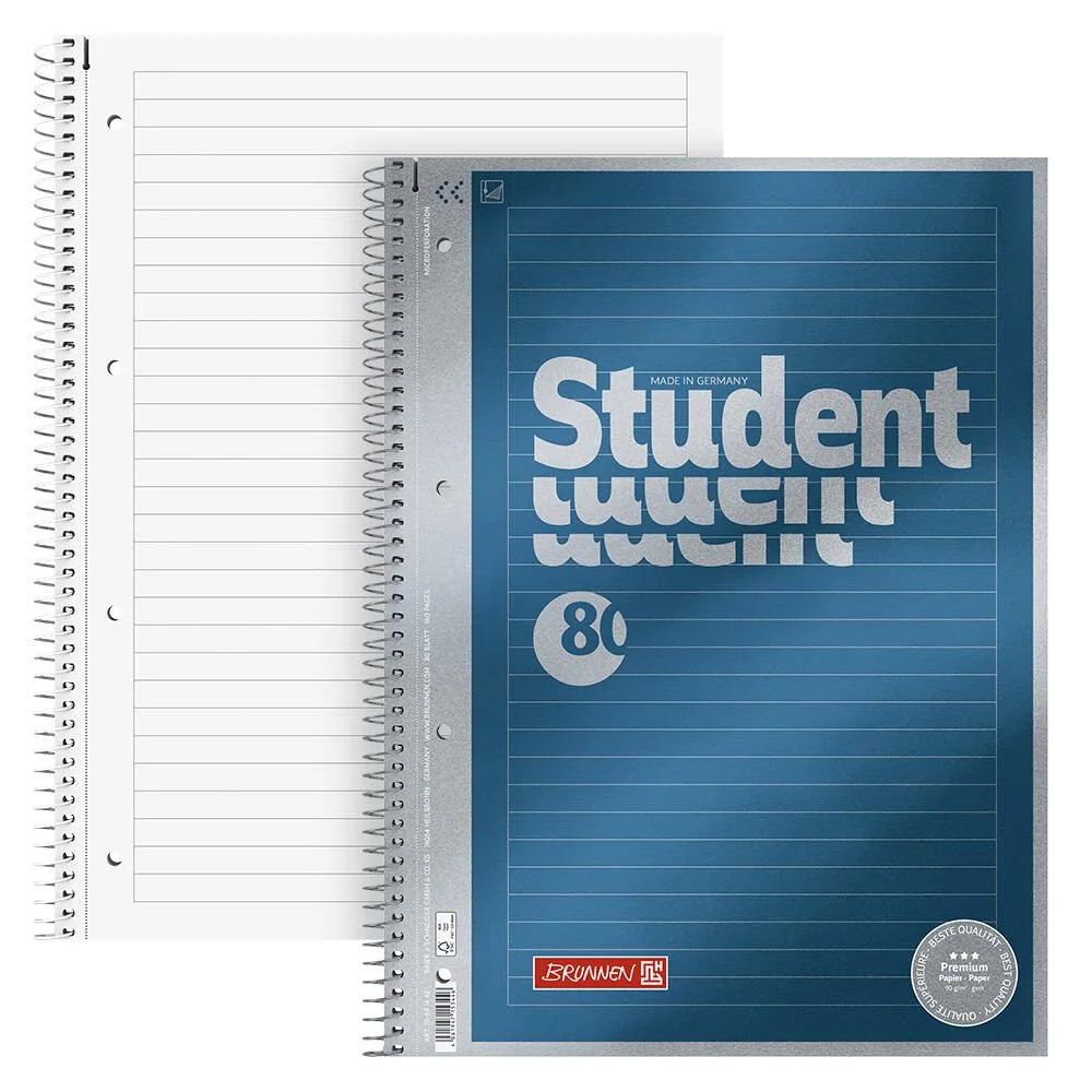 Collegeblock Student Premium DIN A4 liniert van Brunnen – productfoto