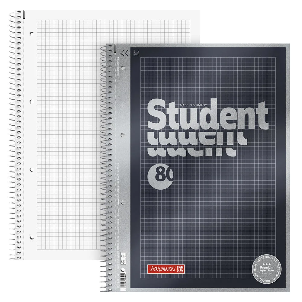 Collegeblock Student Premium DIN A5 kariert van Brunnen – productfoto