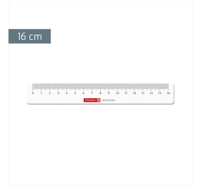 Lineal BRUNNEN Lineal 16 cm, glasklar, Polystyrol von Brunnen – Produktfoto