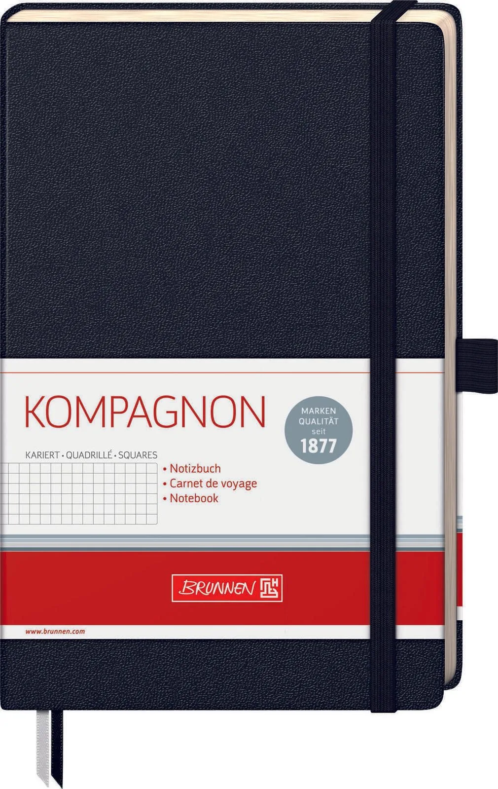 Notizbuch ca. DIN A5 kariert, 192, davon 16 zum Heraustrennen Seiten van Brunnen – productfoto
