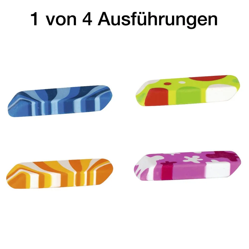 Radiergummi blau, grün, orange, pink von Brunnen – Produktfoto