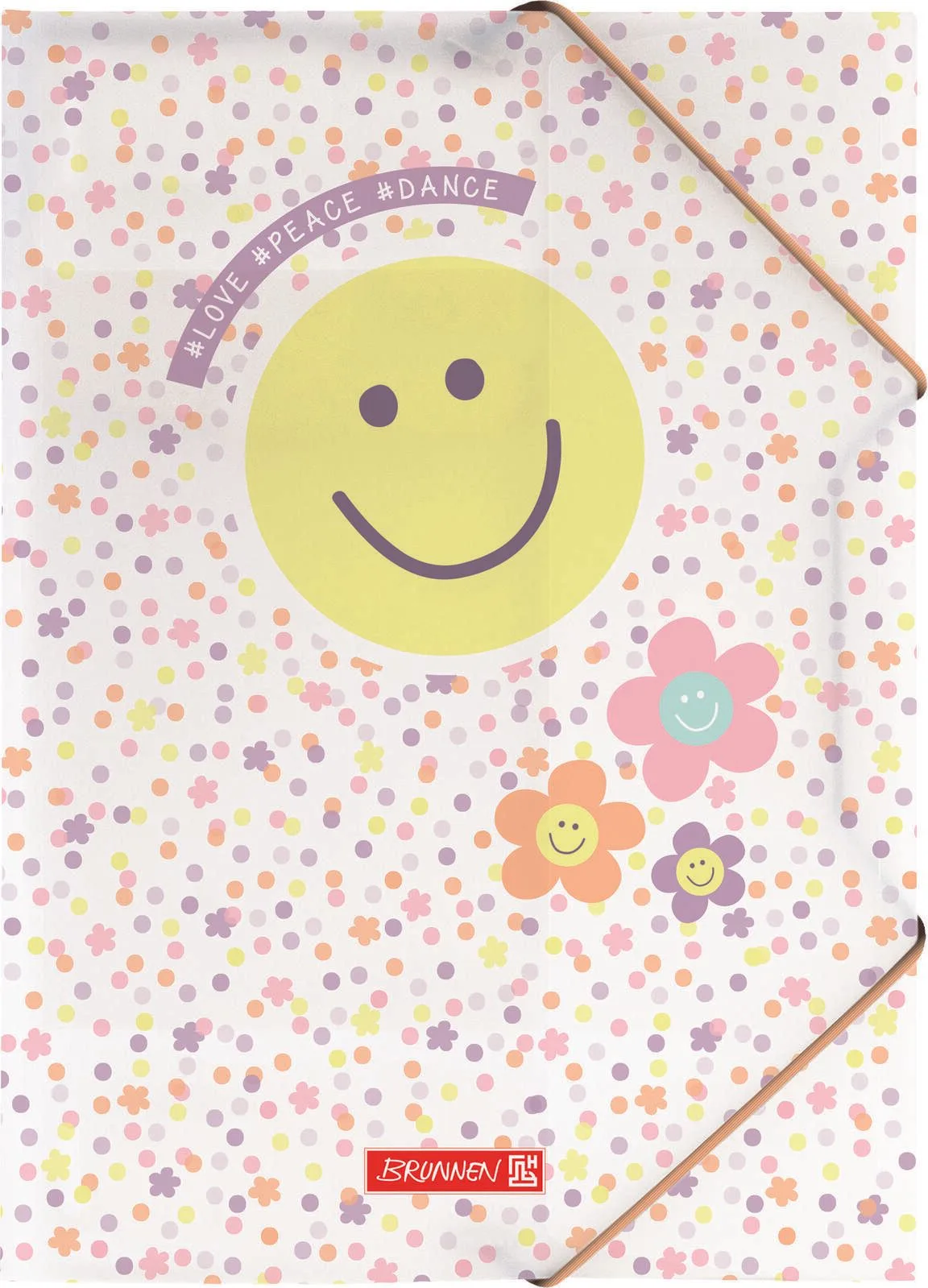 Sammelmappe Happy Hippie DIN A4 gelb, orange, violett, 1 St. van Brunnen – productfoto