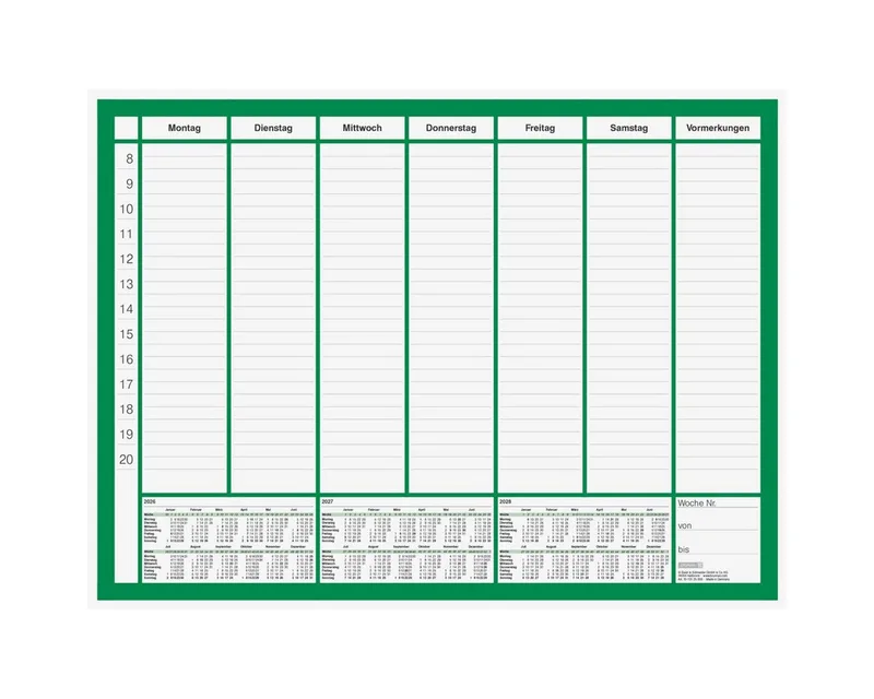 Schreibtischunterlage Schreibunterlage 2026-2028 58,5x43,5cm 50 Blatt de Brunnen – photo produit