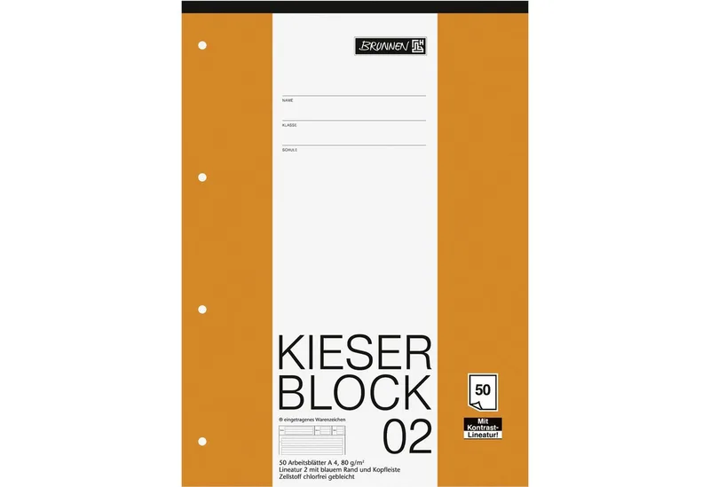 Schulheft BRUNNEN Block A4 Kieserblock Lineatur 2 50 Blatt 1042942 by Brunnen – product photo