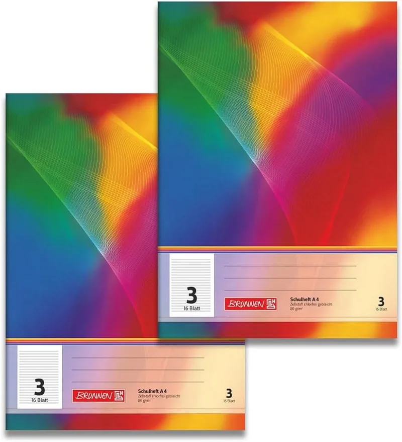 Schulheft BRUNNEN Schulheft Lineatur 3 16 Blatt DIN A4 - Doppelpack von Brunnen – Produktfoto
