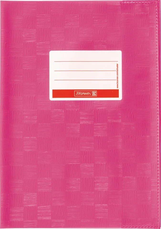 Schulheft Hefthülle A4 Pink - Robuste Schutzfolie mit Strukturprägung fra Brunnen – produktbillede