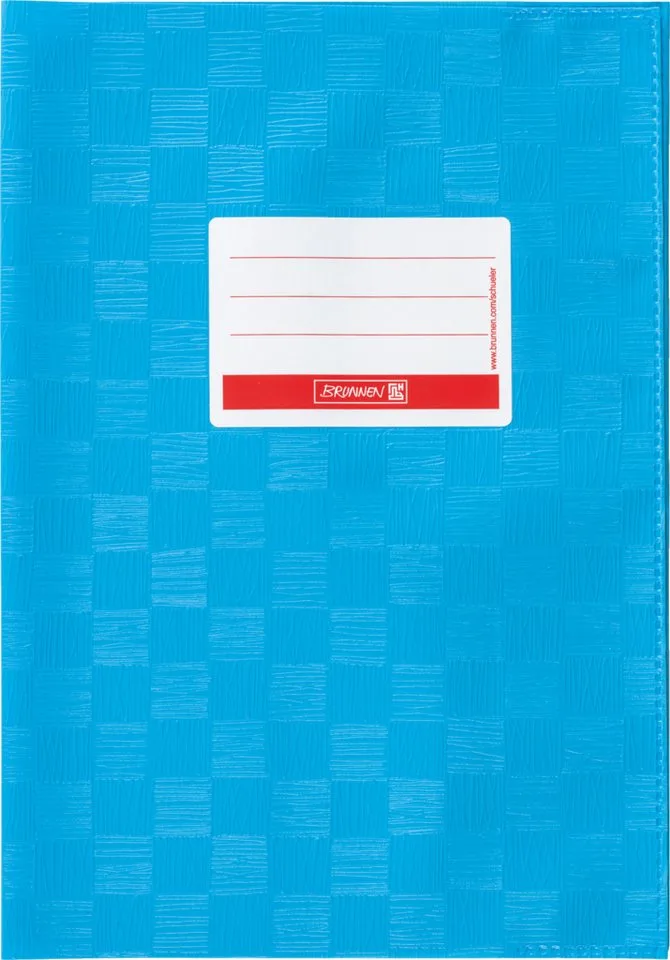 Schulheft Premium Hefthülle A5 mit Namensschild - Mittelblau de Brunnen – photo produit