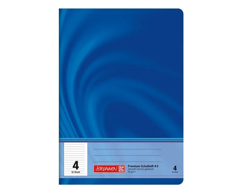 Schulheft Vivendi, A5, liniert (Lineatur 4), Inhalt / Klassenspiegel, ungelocht, 16 Blatt by Brunnen in Blue, White – product photo
