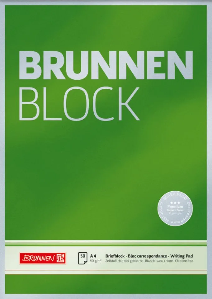 Spiel Premium Schulblock A4 blanko - 90g Papier für perfekte Schreibergebnis by Brunnen – product photo