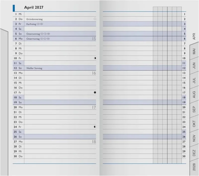 Taschenkalender BRUNNEN Kalender BRUNNEN Ersatzkalendarium 753 2027 van Brunnen in Wit – productfoto