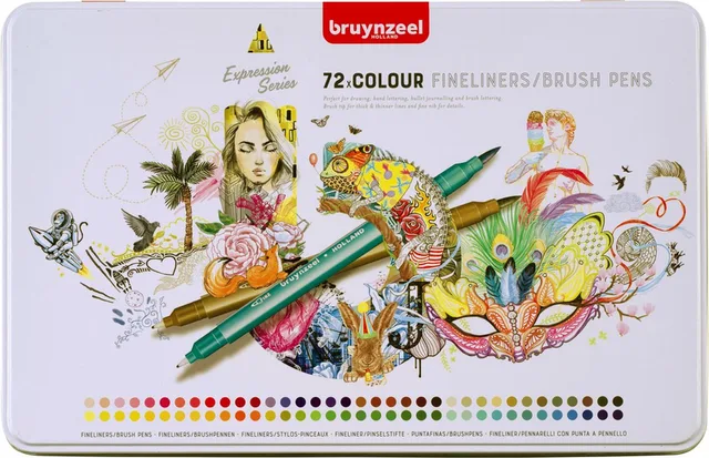 Creatives Fineliner / Brushpen set 72 kleuren
