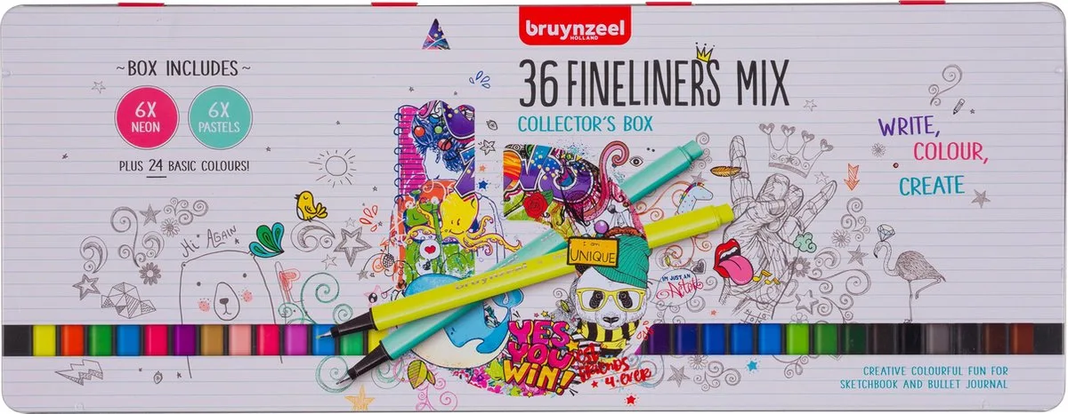Fineliner set 36 kleuren de Bruynzeel en Assorti – photo produit