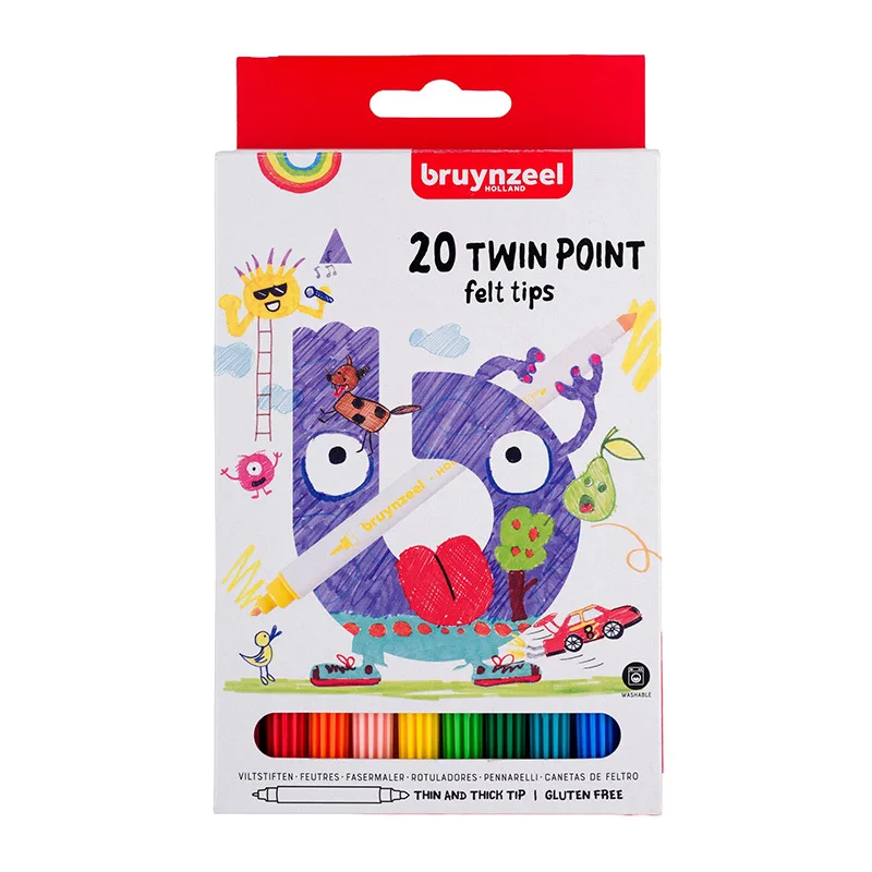 Kids viltstiften twinpoint 20 stuks de Bruynzeel – photo produit